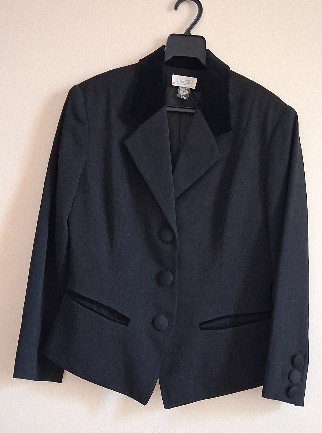 Dejac Paris Black Wool Blazer - Size 38