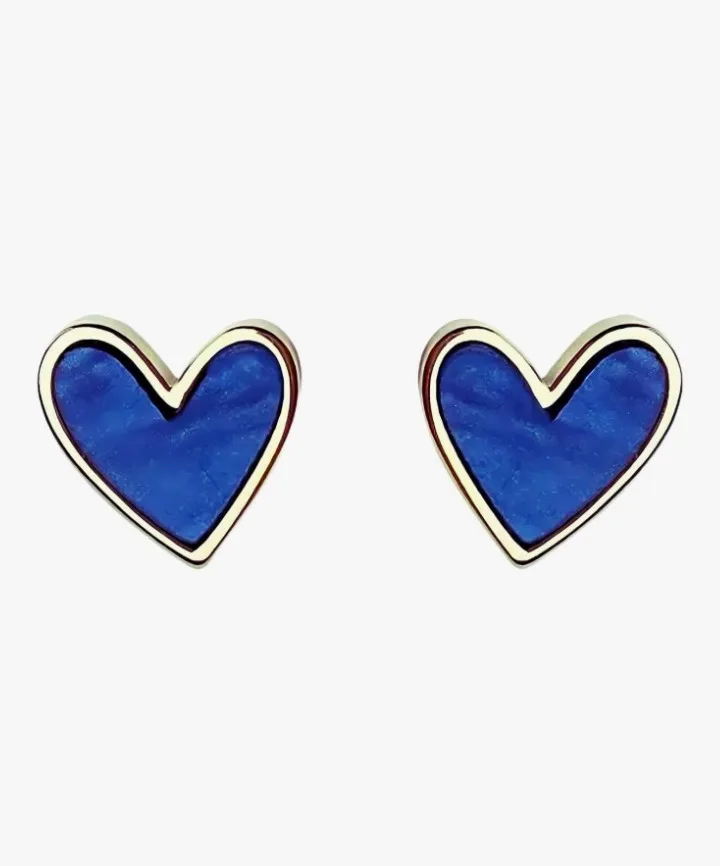 Heart Earrings Blue & Gold image indicator(2)