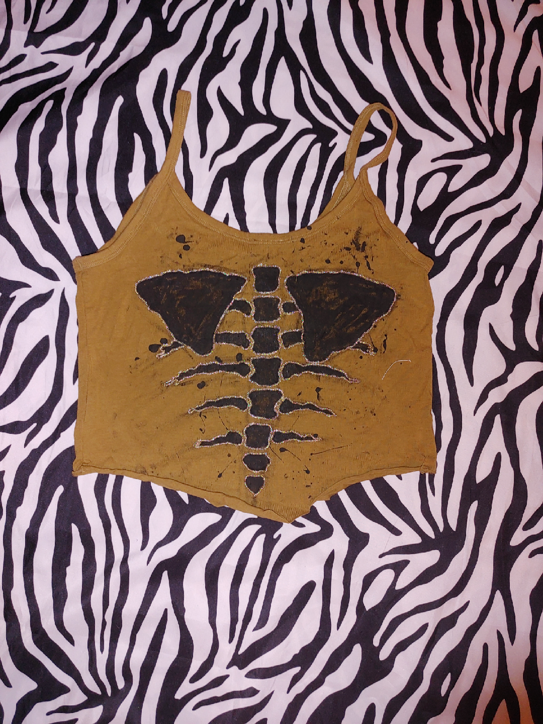 Hand-painted & beaded tank top - photo 2