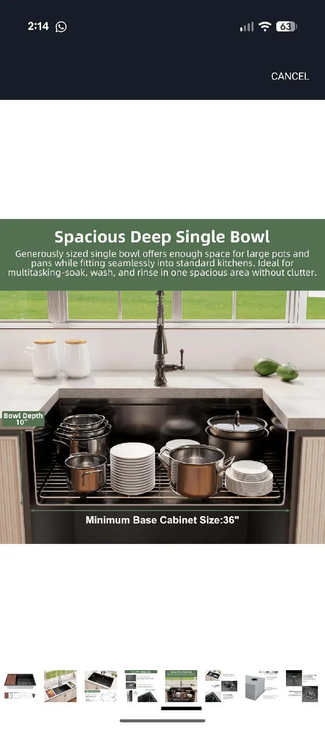 Davivy Kitchen Sink - Deep Single Bowl image indicator(5)