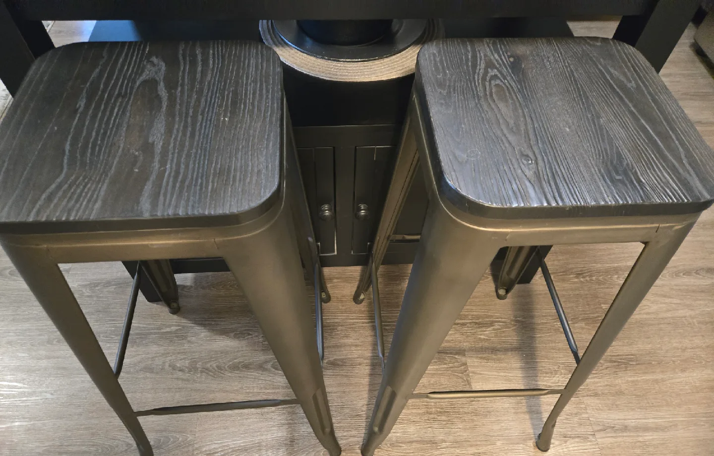 Set of Two 30" Metal Bar Stools. Like New. image indicator(3)