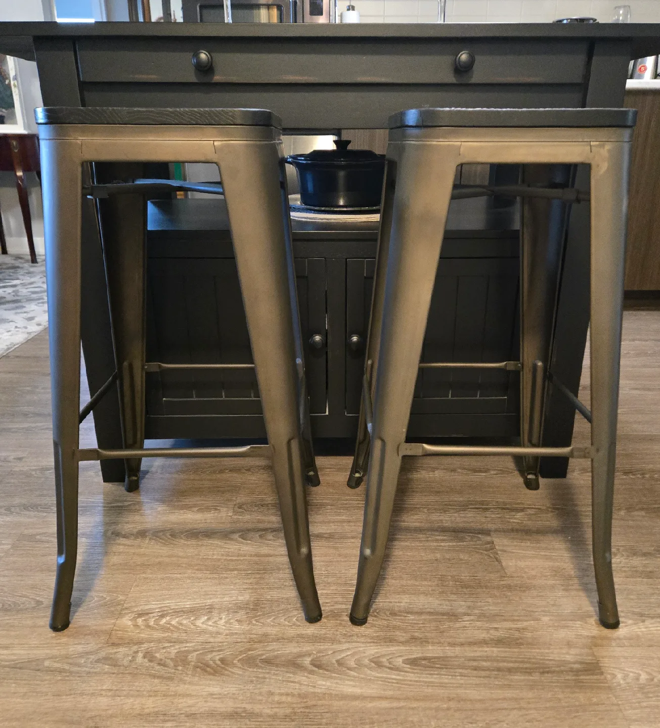 Set of Two 30" Metal Bar Stools. Like New. image indicator(5)