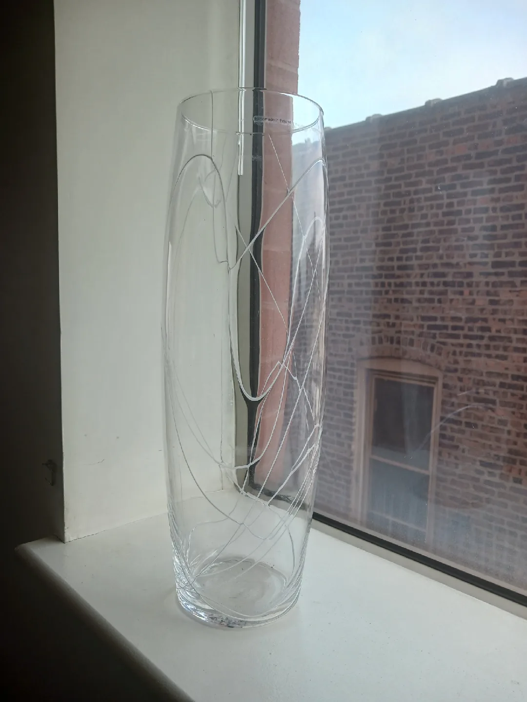 Abstract Glass Vase – Handmade in Poland,  Swirl Design thumbnail