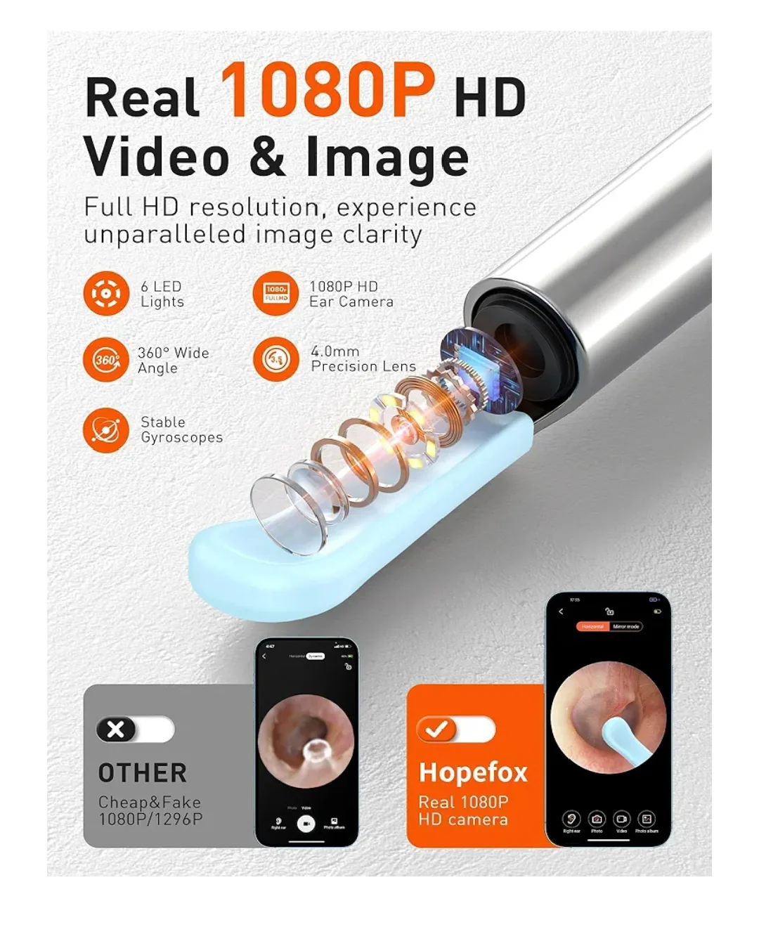 Ear Wax Removal Kit with Ear Camera with 6 LED Lights image indicator(3)