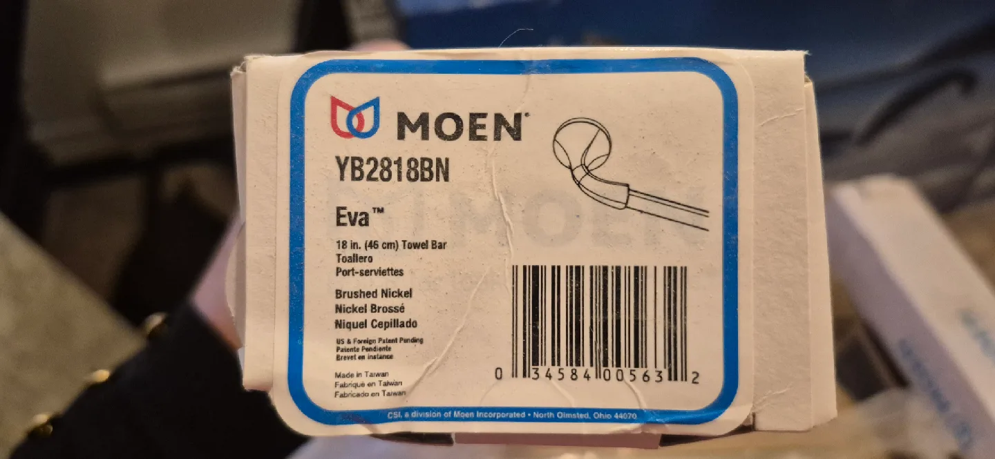 New Moen Eva YB2818BN 18" Towel Bar image indicator(2)