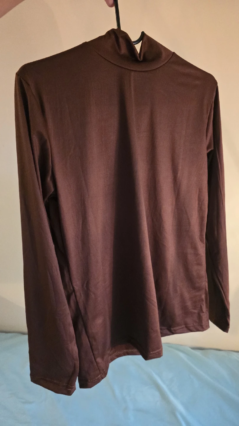 Brown Long Sleeve Turtleneck cuello tortuga- Size Large - photo 3