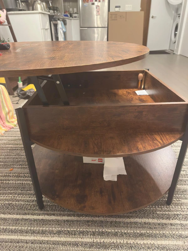 Lift Top Coffee Table with Hidden Compartment - photo 3