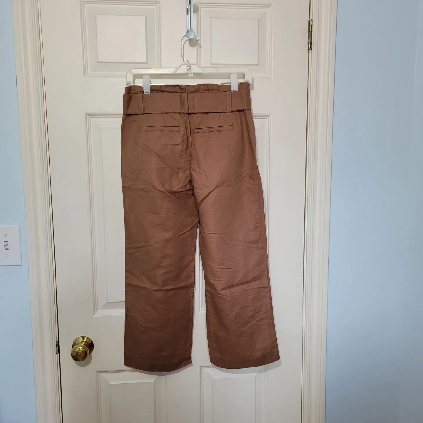 Loft Linen Brown Wide Leg Paperbag Waist Pants image indicator(3)