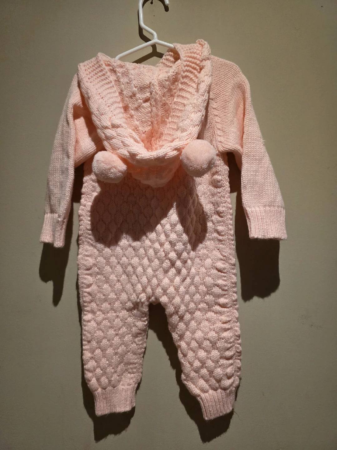 Pink Knit Baby Romper - photo 2