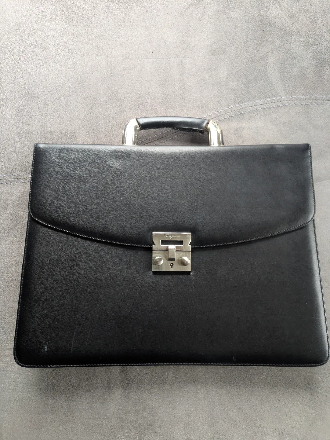 Salvatore Ferragamo Black Leather Briefcase 🥕 thumbnail