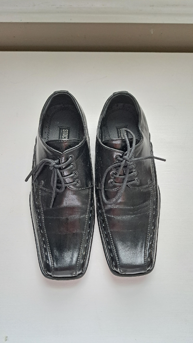 Stacy Adams Black Leather Dress Shoes, Size 4M