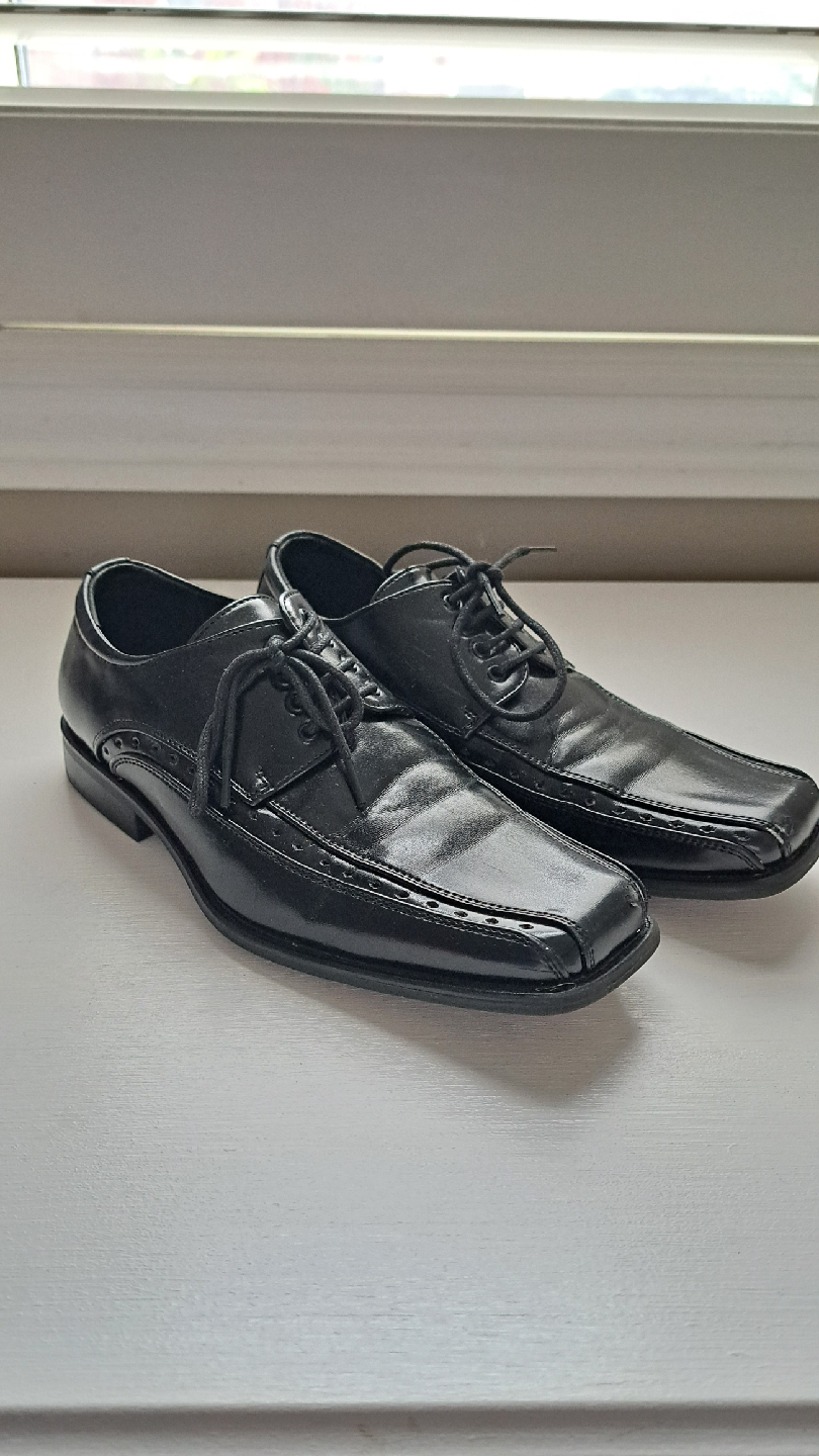 Stacy Adams Black Leather Dress Shoes, Size 4M - photo 2