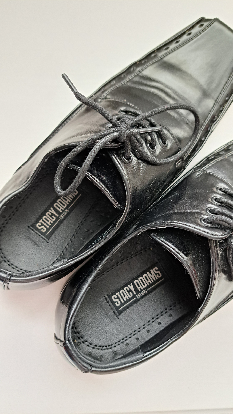 Stacy Adams Black Leather Dress Shoes, Size 4M - photo 5