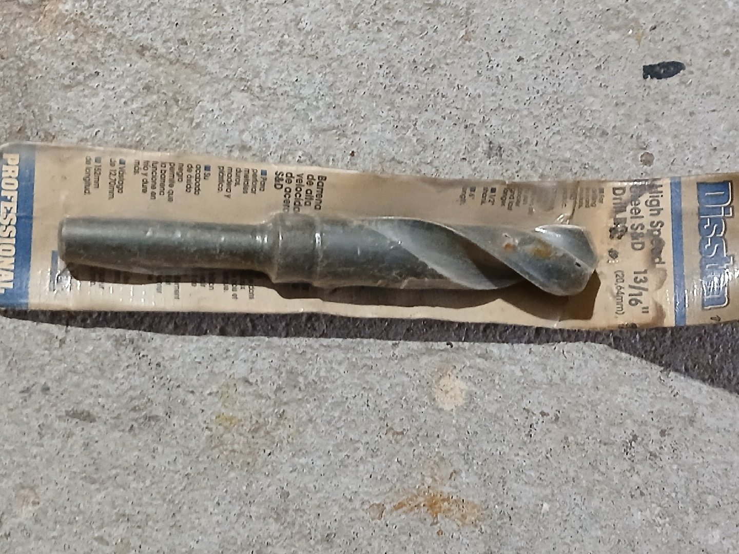 Disston 13/16" High Speed Steel S&D Drill Bit