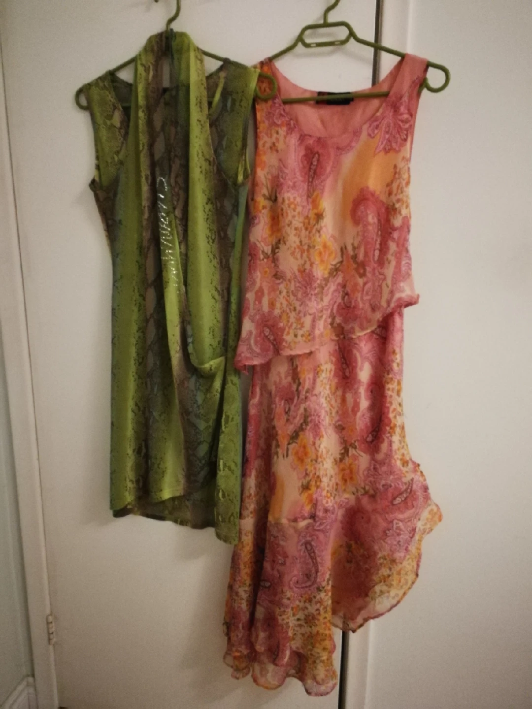 Two Dresses - Green Snake Print & Pink Floral