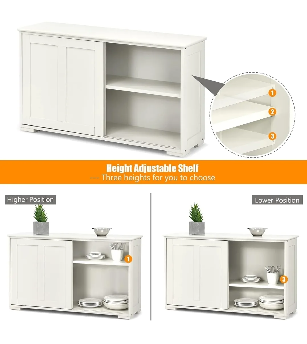 Kitchen Sideboard with Sliding Doors image indicator(6)