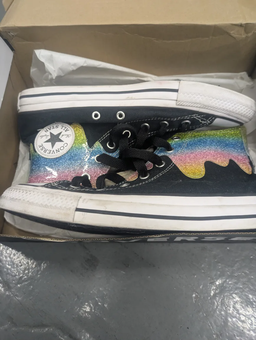 Converse Chuck Taylor All Star High Top Rainbow Drip Size 6 image indicator(2)