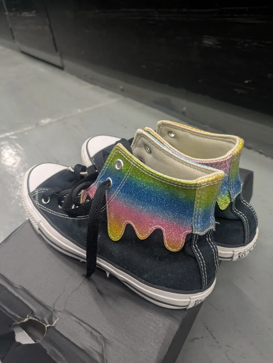 Converse Chuck Taylor All Star High Top Rainbow Drip Size 6 image indicator(4)