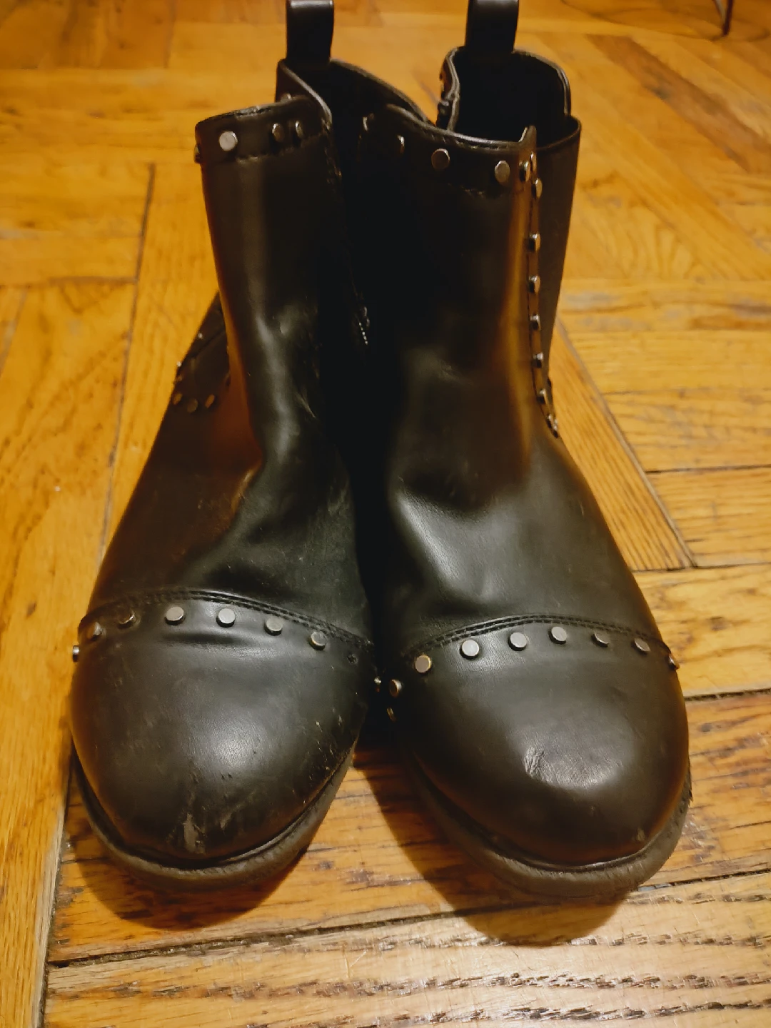 Black Ankle Boots with Silver Stud Size 4 Pre-loved Great Con
