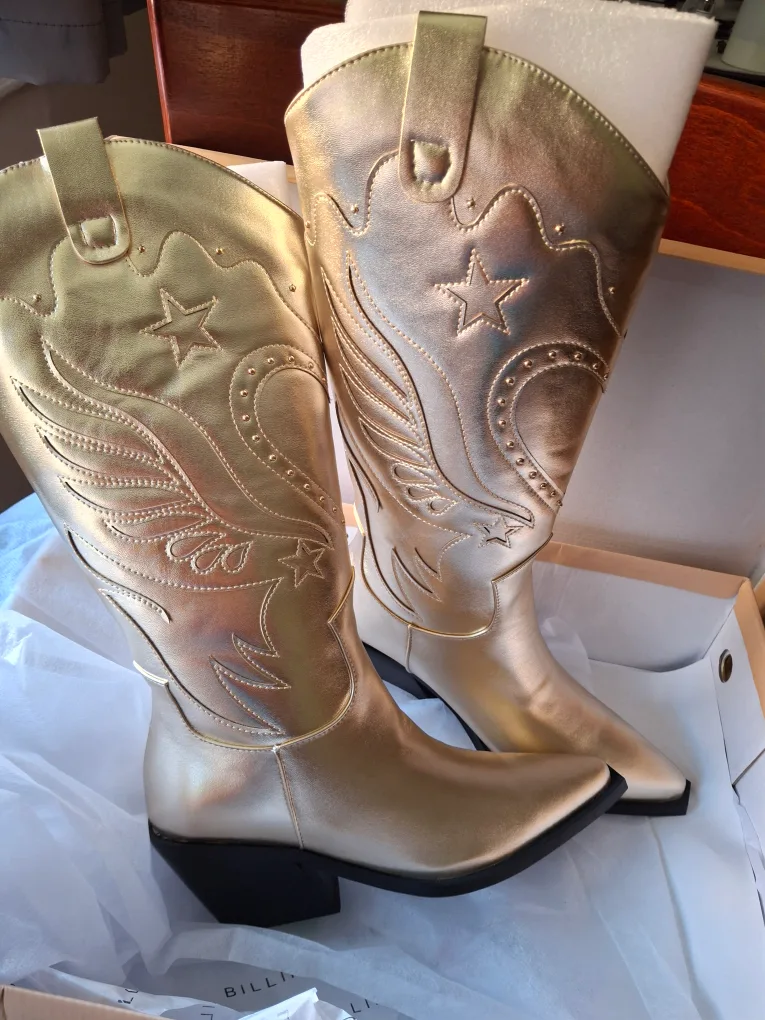 Billini Everlyn Gold Western Boots - Size 5 image indicator(2)