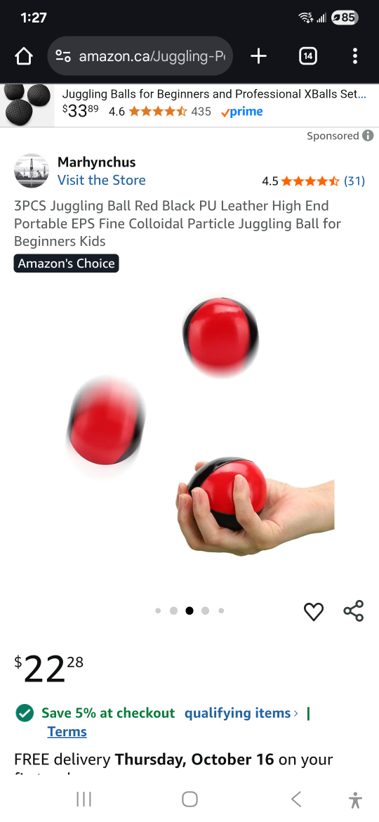 3PCS Juggling Balls Red & Black - photo 4