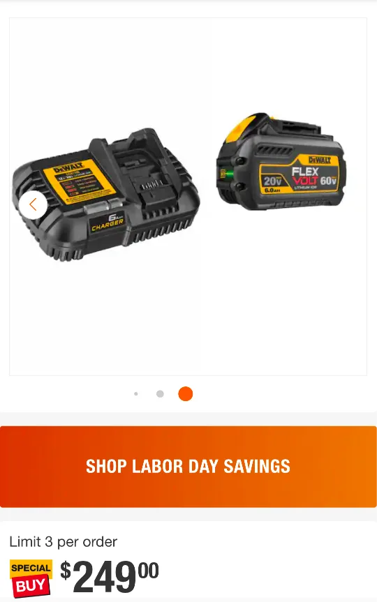 20-60V Max DeWalt 6AH FLEXVOLT Lithium Power Starter Kit image indicator(2)