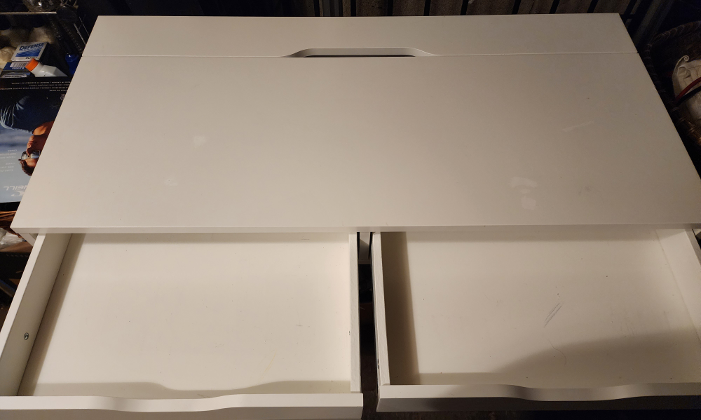 Ikea Alex White Desk with Drawers