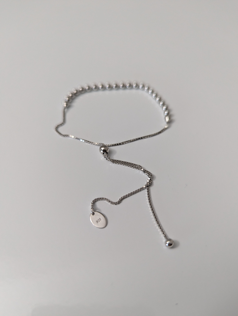 High Polished Beaded Bolo Bracelet - 925 Sterling Silver - photo 2