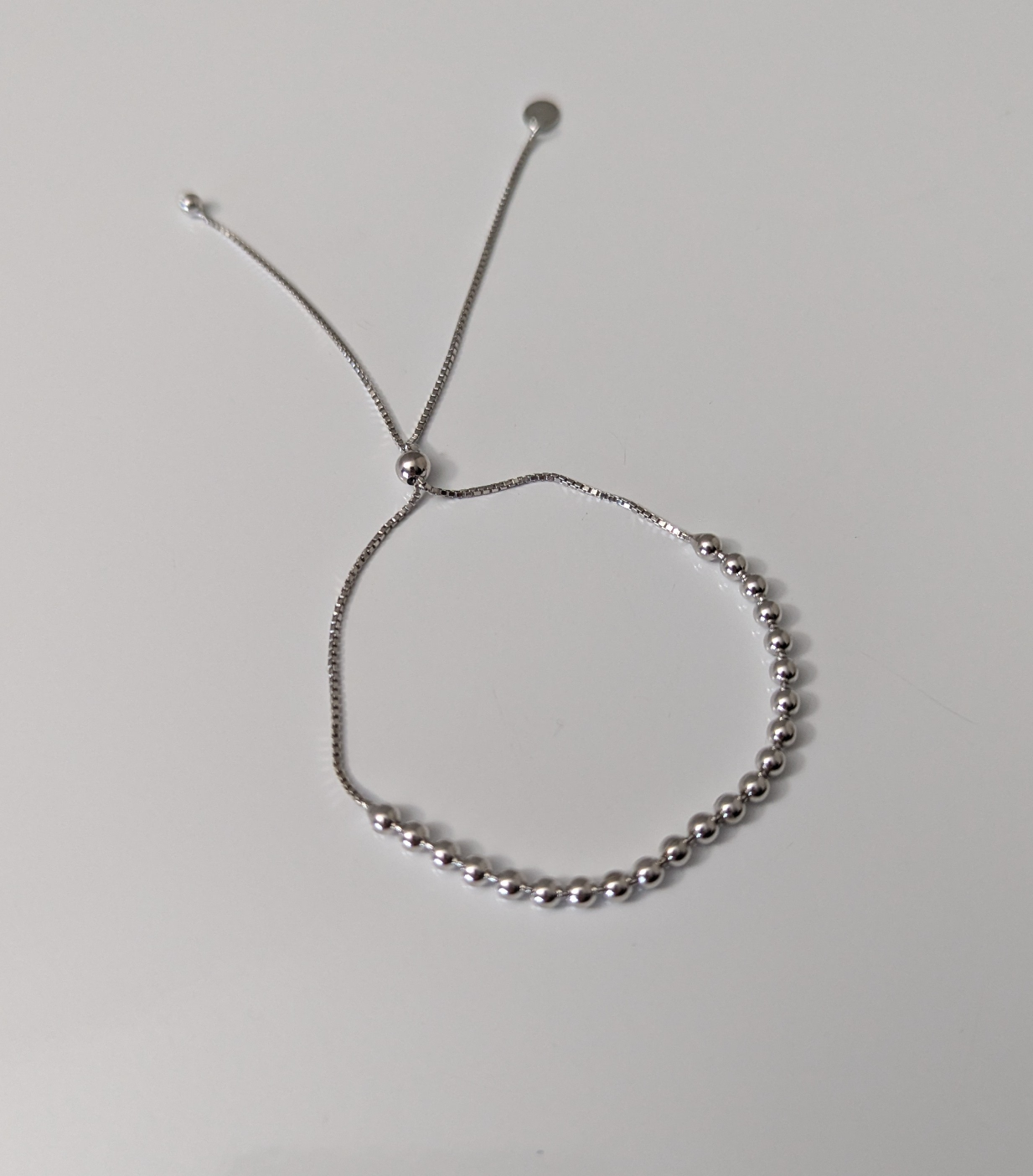 High Polished Beaded Bolo Bracelet - 925 Sterling Silver - photo 3