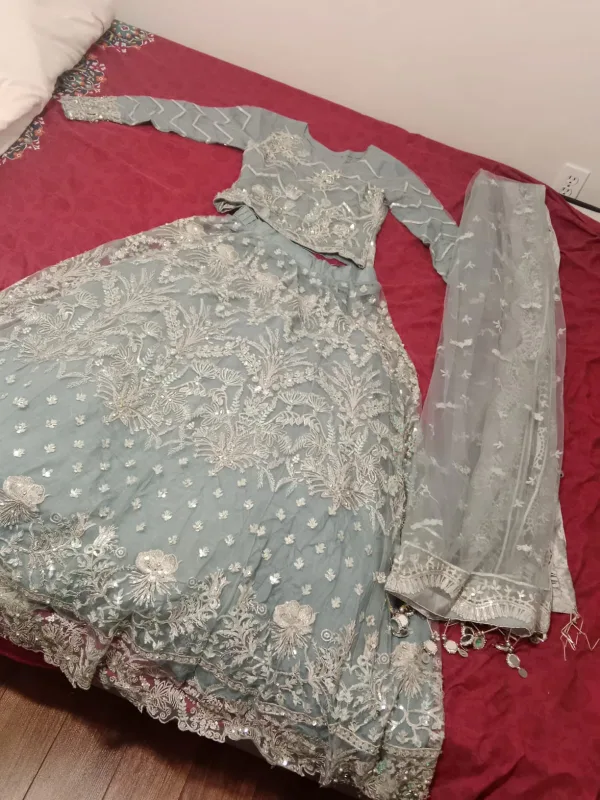 Blue Embroidered Lehenga Choli Set image indicator(2)