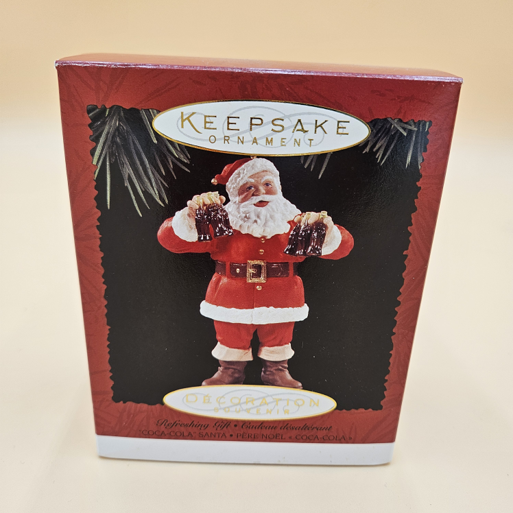 Coca Cola Hallmark Keepsake Ornament 1995 Santa Vintage  4" T