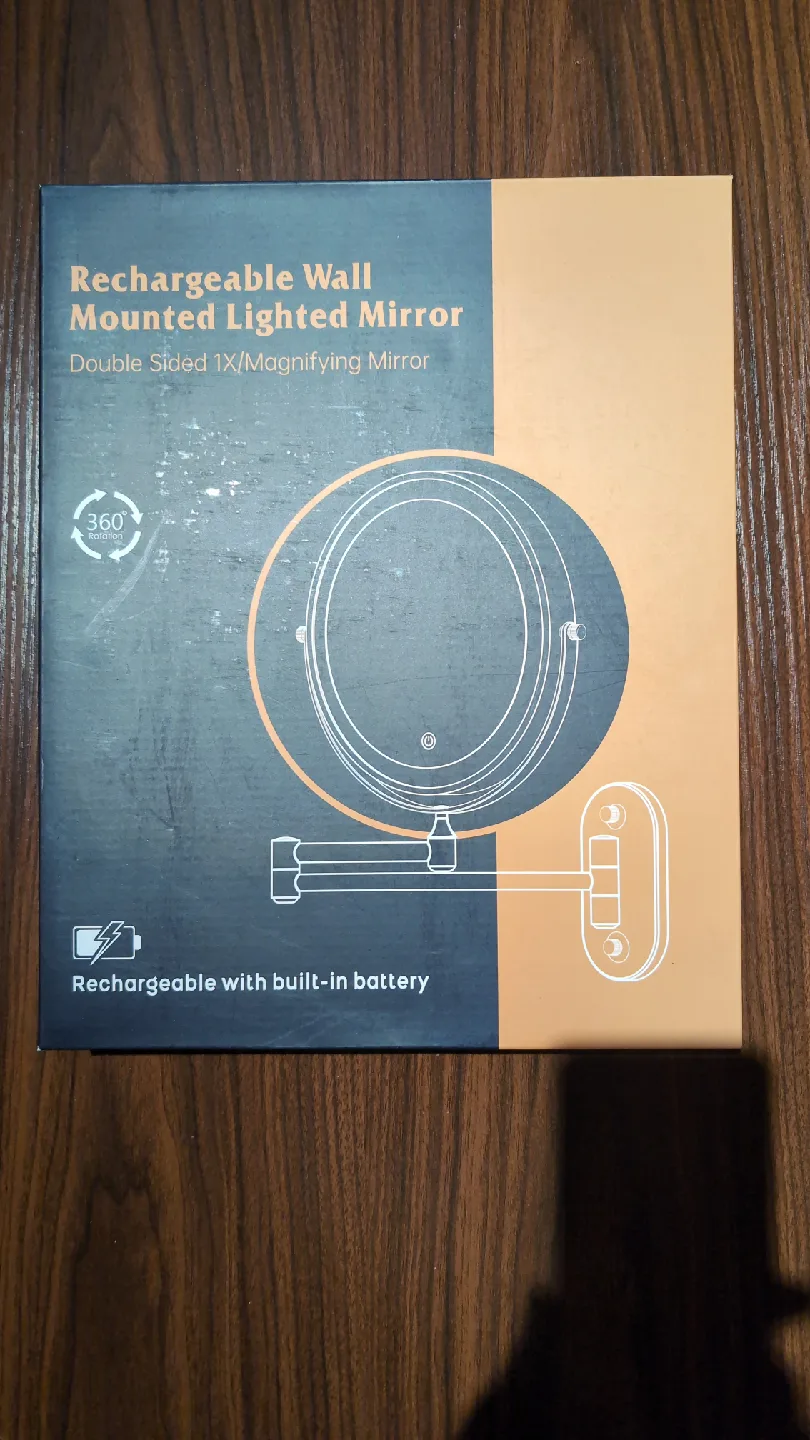 Rechargeable Wall Mounted Lighted Mirror