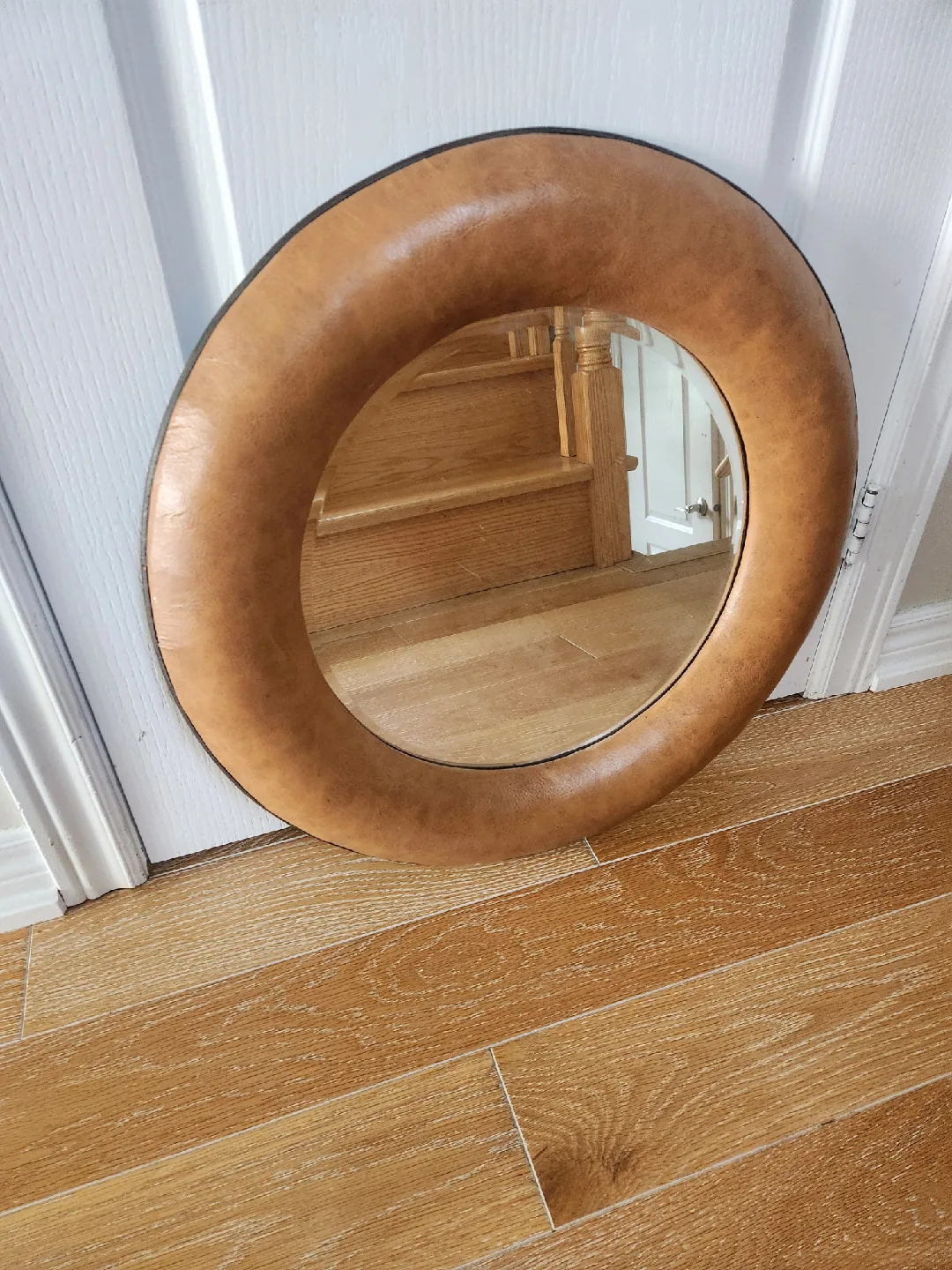 Faux Leather Framed Mirror thumbnail
