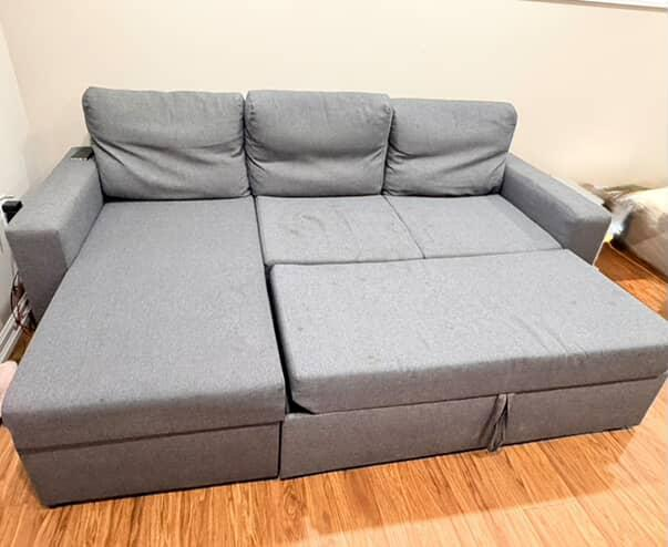 Grey Sleeper Sofa with Chaise