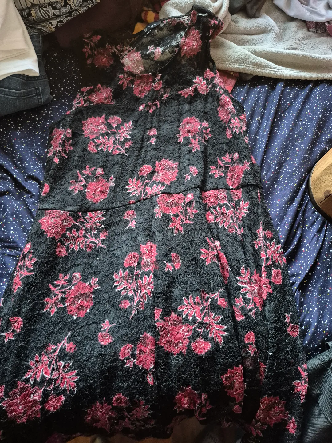 Lily Morgan Black Floral Dress - XL image indicator(2)