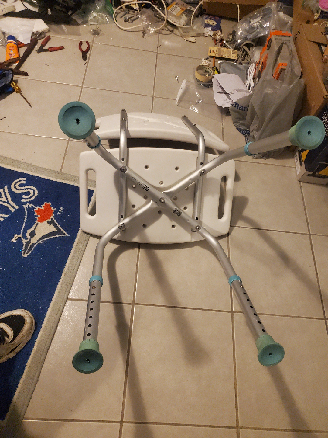 Adjustable Height Bath/Shower Chair with Backrest