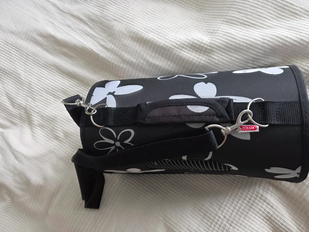 Zolux Pet Carrier - Black with Floral Design (15x9x9 in) image indicator(4)