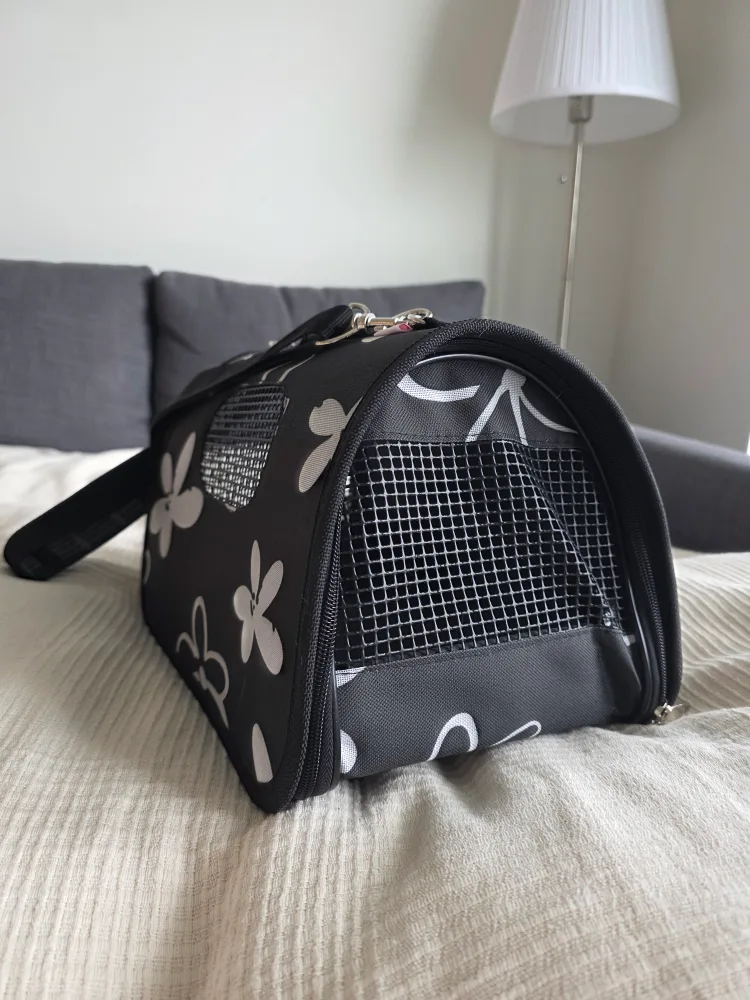 Zolux Pet Carrier - Black with Floral Design (15x9x9 in) image indicator(5)