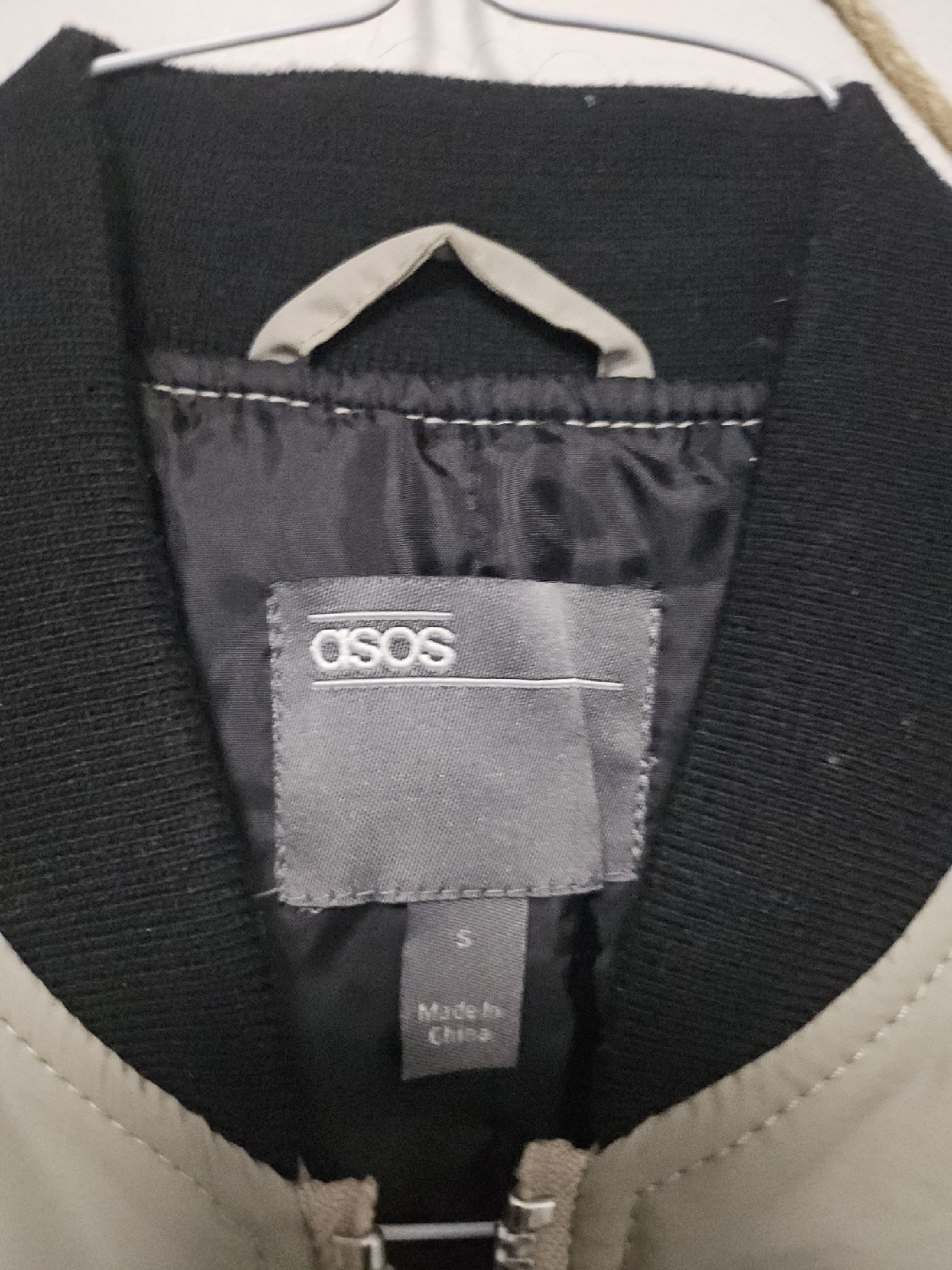 ASOS Beige & Black Bomber Jacket - Size S - photo 3
