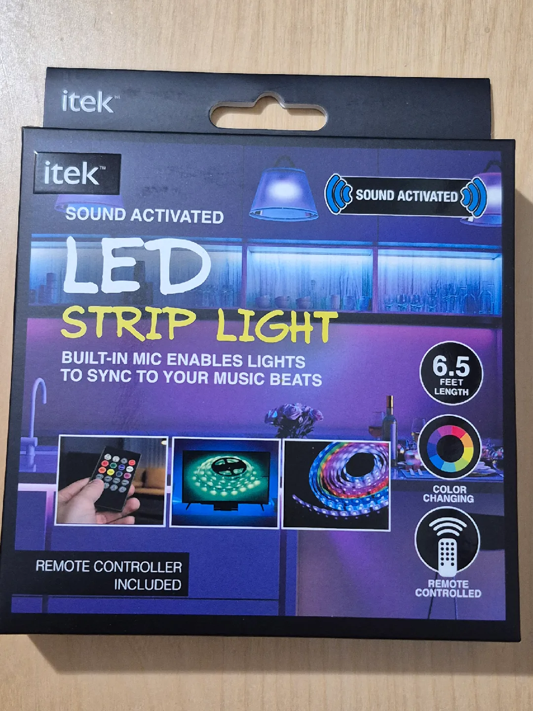 BNIB)LED Strip Light - 6.5 ft Sound Activated thumbnail