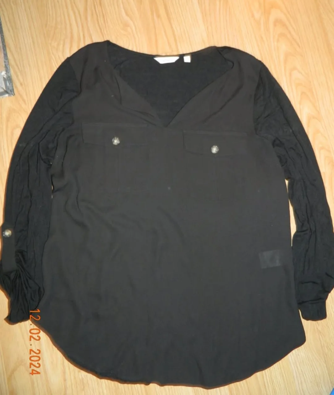 Reitmans Black Long Sleeve Blouse..size m thumbnail