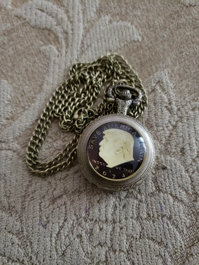 TRUMP-Vintage Style Quartz Pocket Watch image indicator(2)