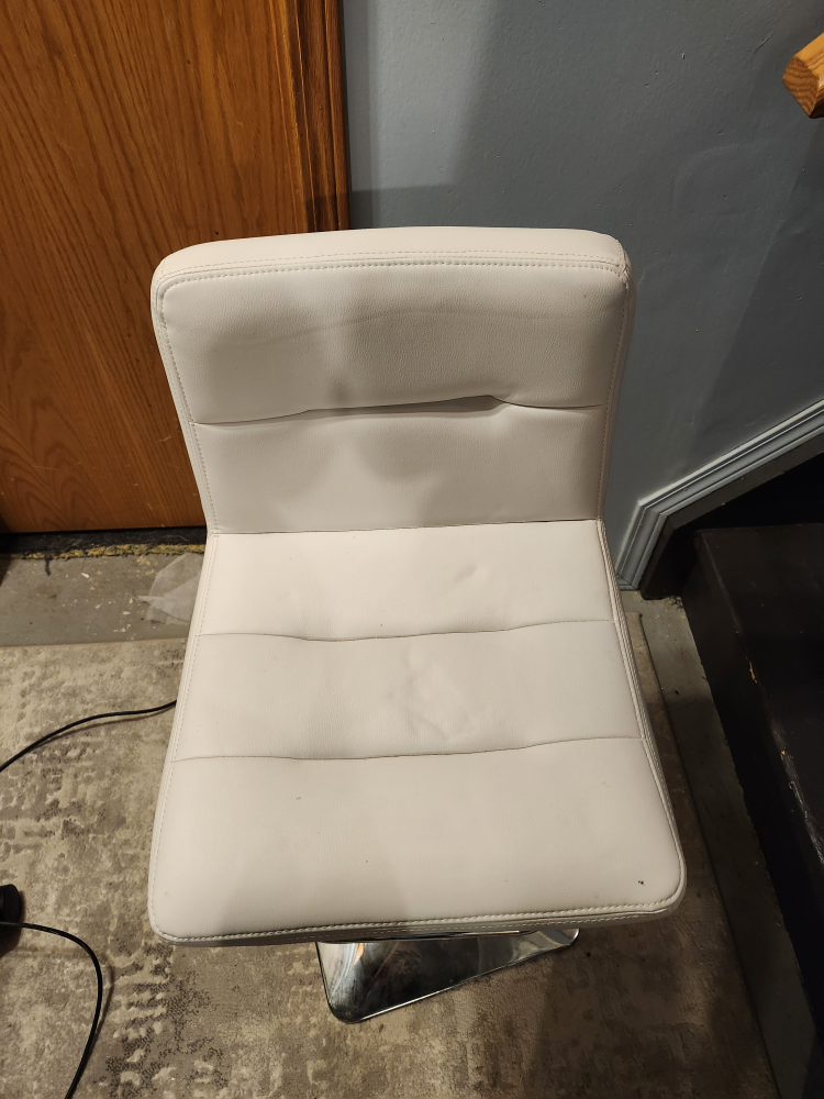 White Adjustable Bar Stool