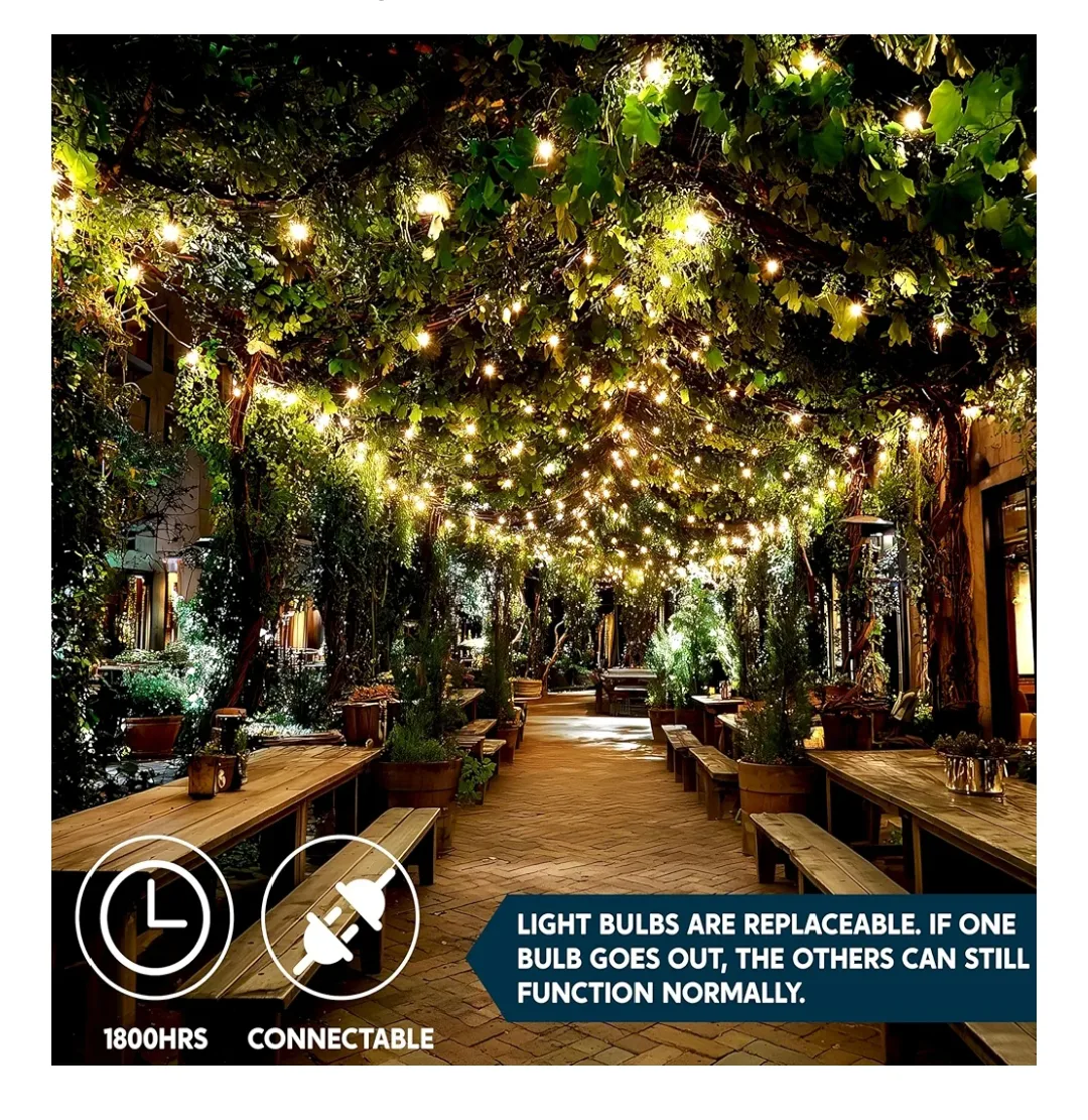 String Lights 100 T5 Clear White Bulb image indicator(7)