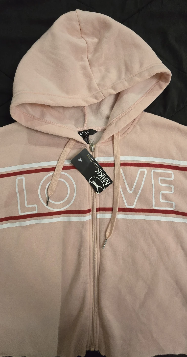 NEW! MIKK Athletica Pink Love Hoodie - Size Womens Small - photo 2