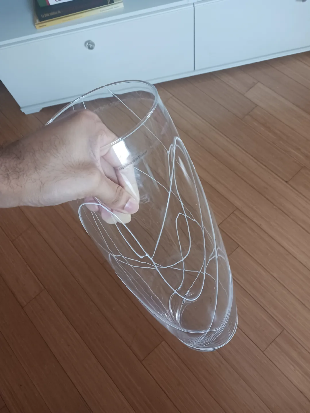 Modern Abstract Art Glass Vase – Handmade in Poland Swirl Design image indicator(9)