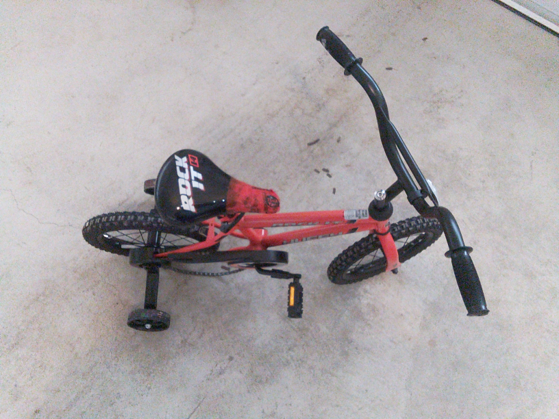 Red Kids Bike with Training Wheels