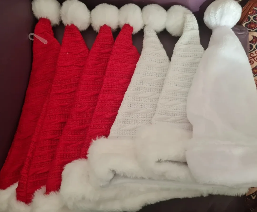 Red & White Santa Hats - Festive Holiday Decor