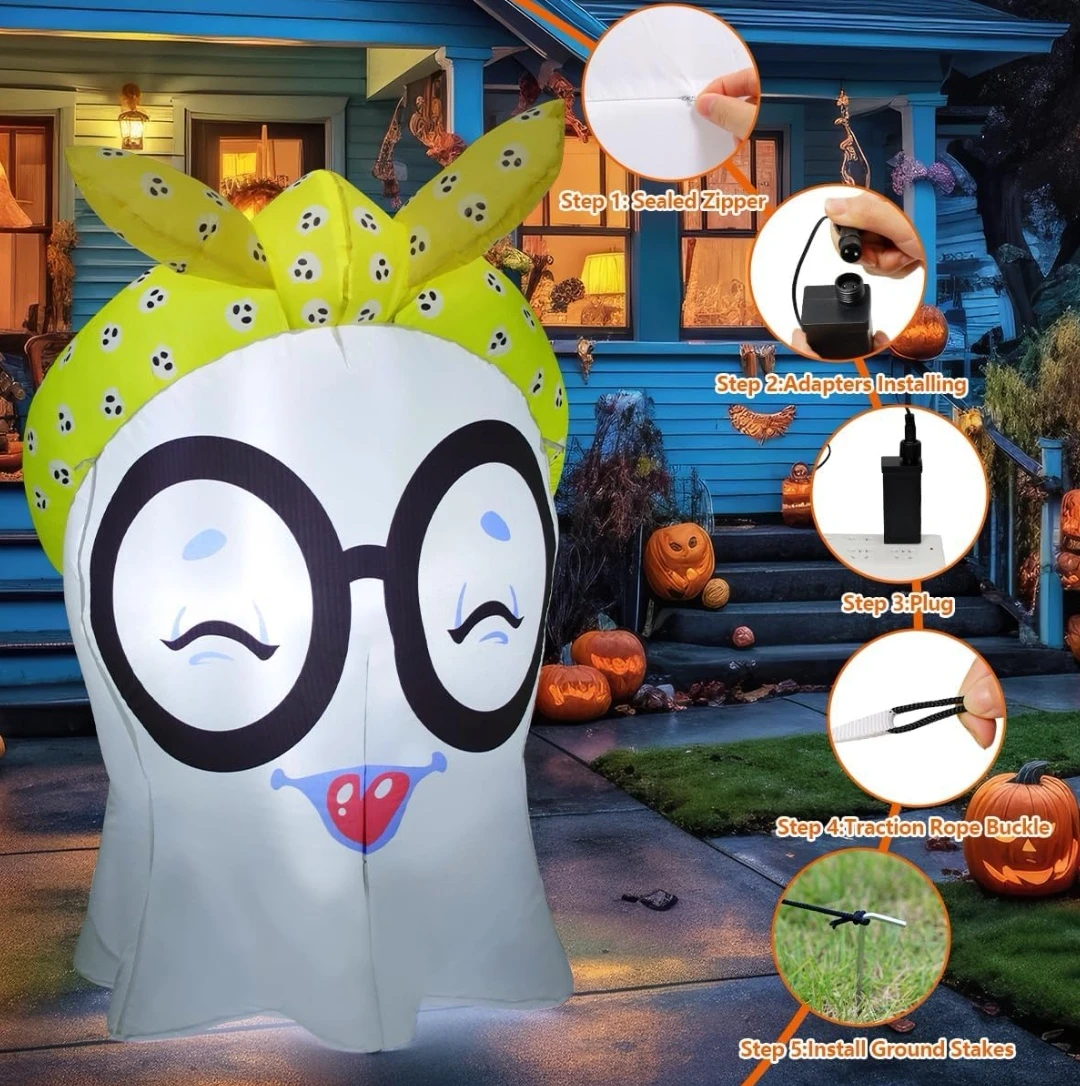 COMIN 4 FT Halloween Inflatable Ghost Decoration - photo 3