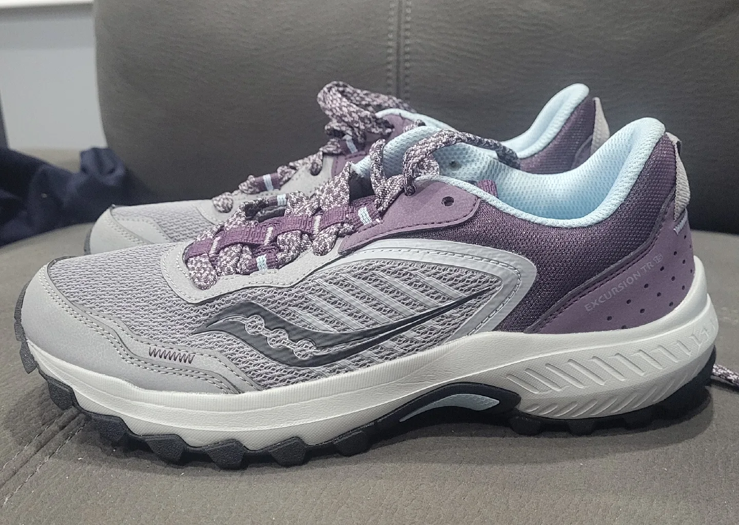 Saucony Excursion TR15 Trail Running Shoes - Grey/Purple image indicator(2)